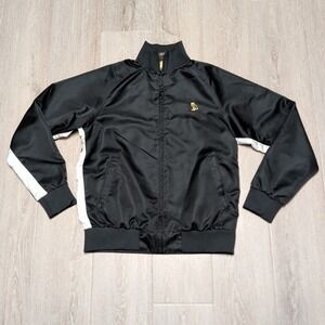 OVO Octobers Very Own Mens Medium Satin Track Jacket Black Gold Lined Owl Zip Up